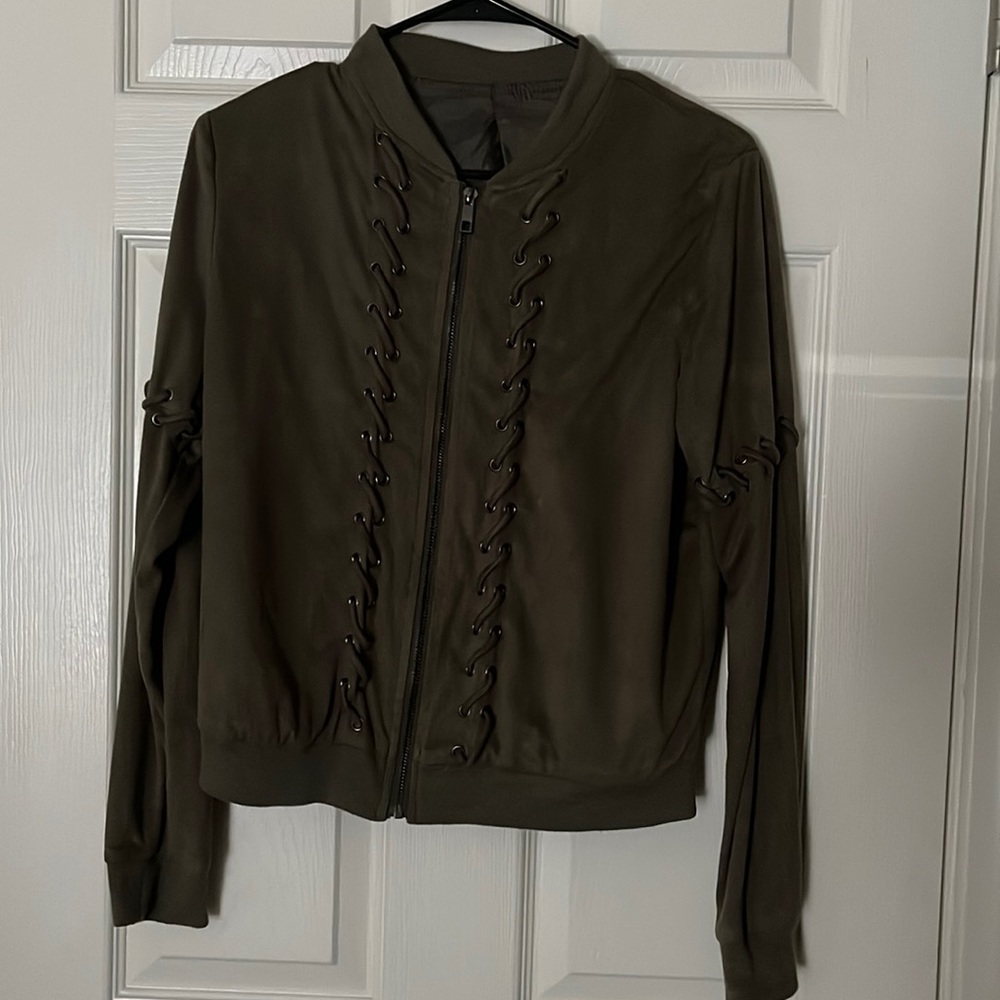 Suede bomber jacket